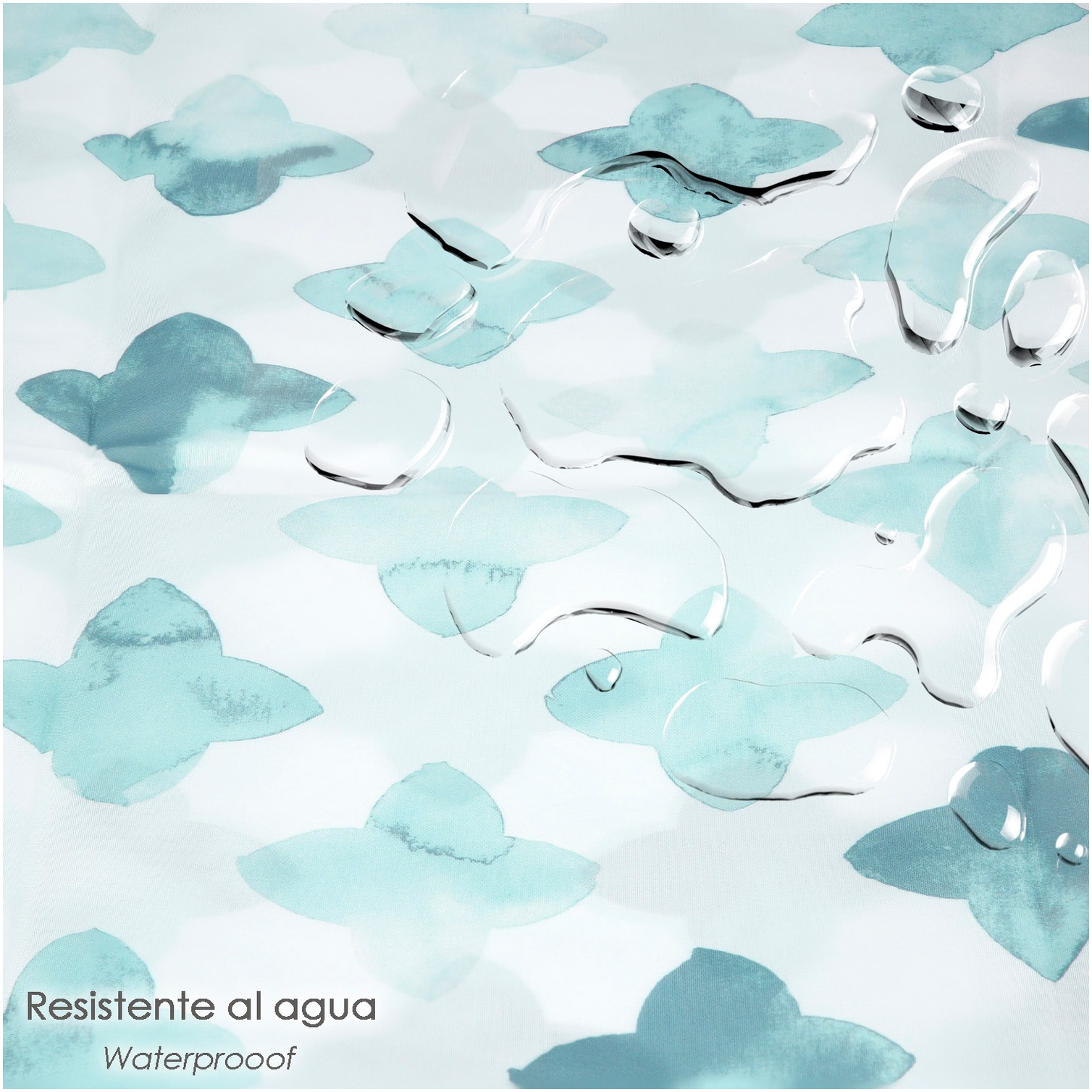 Cortina Ducha Geometrica Azul 180x200 cm. Impermeable