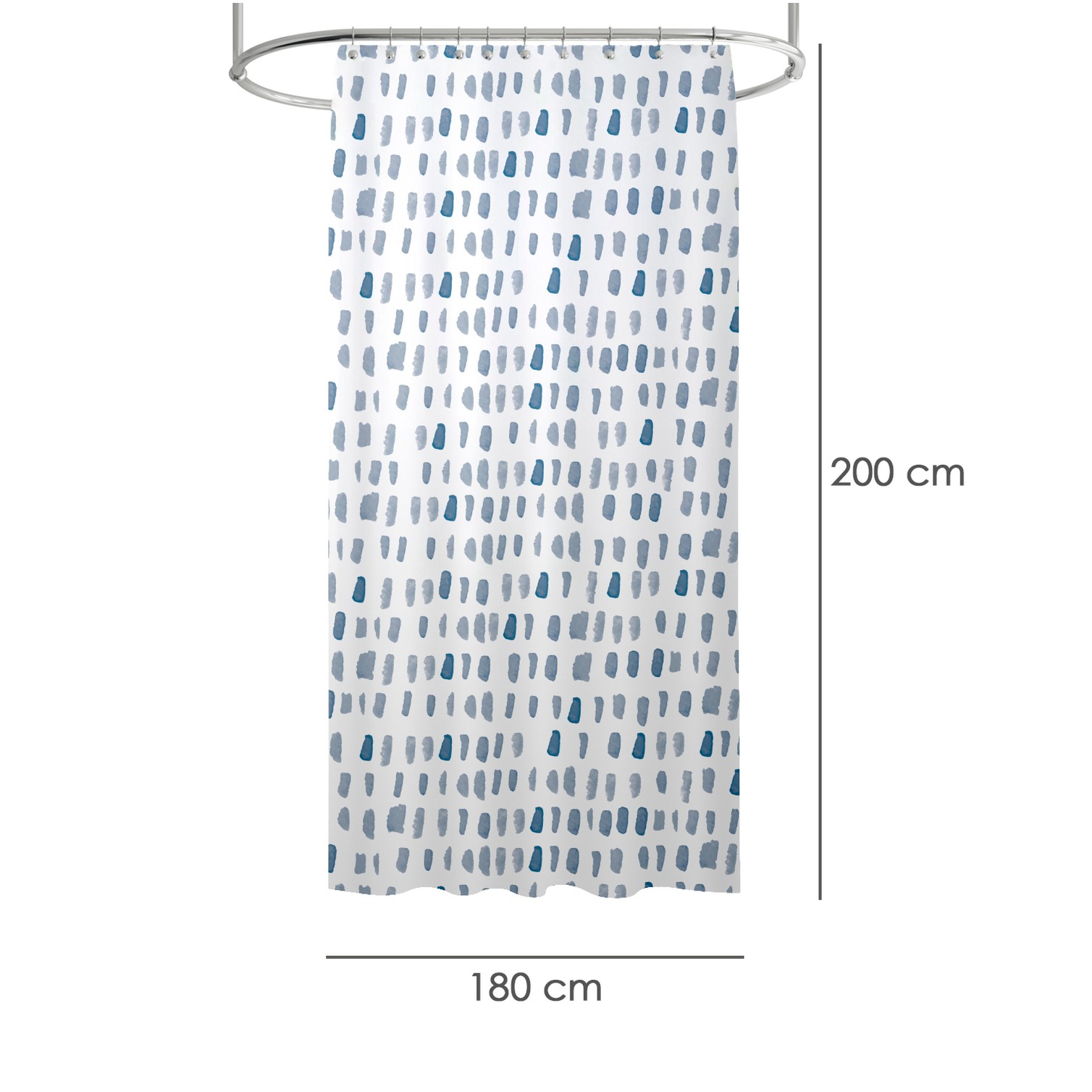 Cortina Ducha Matrix Azul 180x200 cm. Impermeable