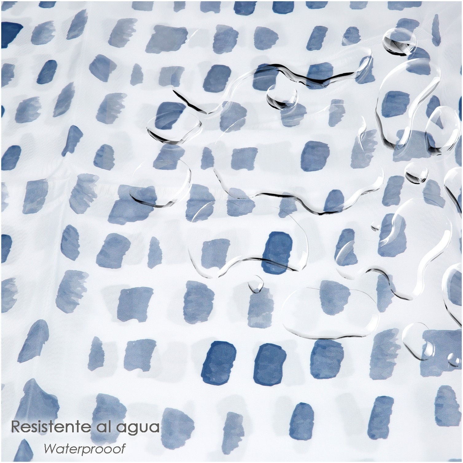 Cortina Ducha Matrix Azul 180x200 cm. Impermeable