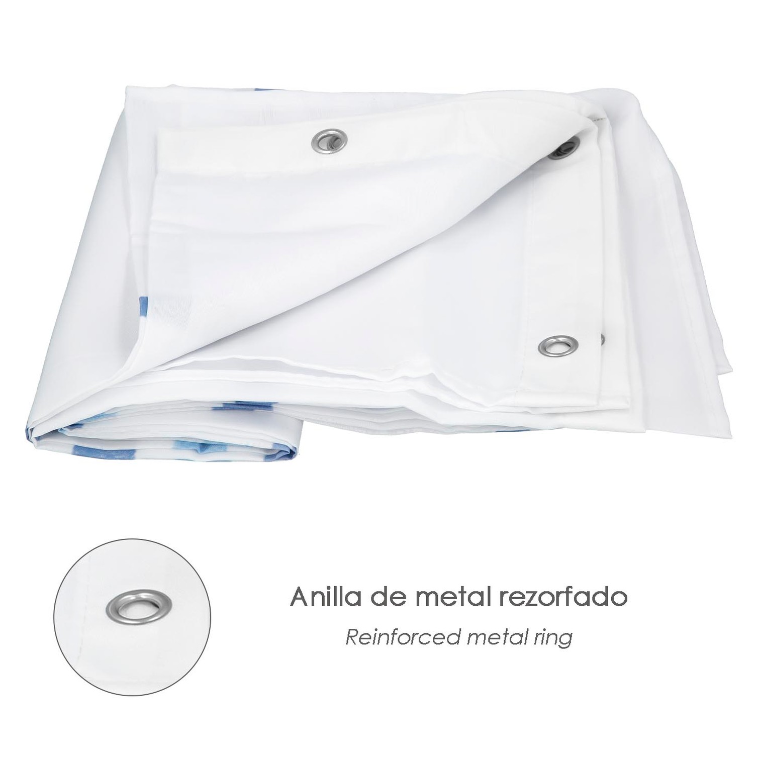 Cortina Ducha Rayas Azules 180x200 cm. Impermeable
