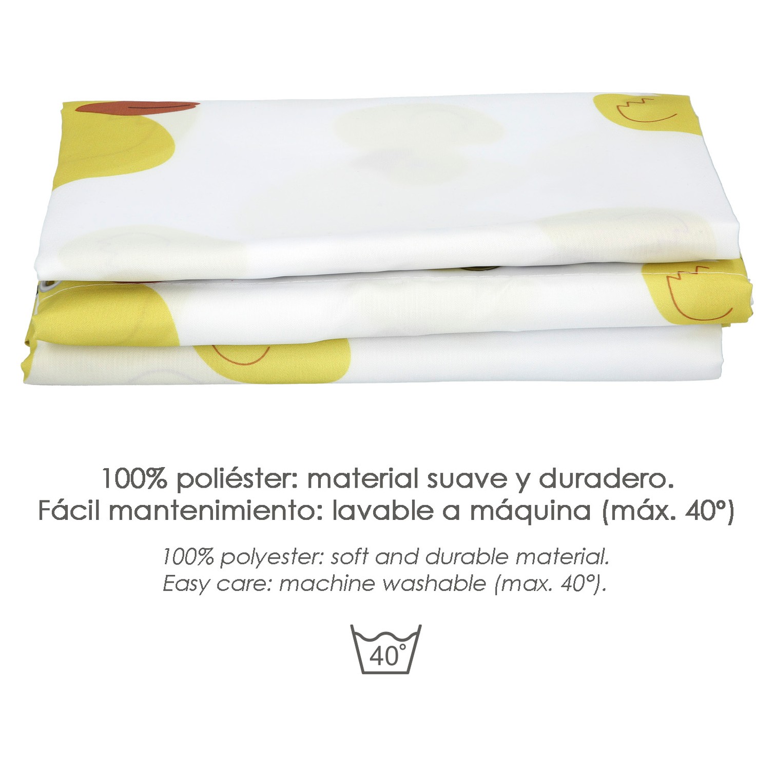 Cortina Ducha Patitos 180x200 cm. Impermeable