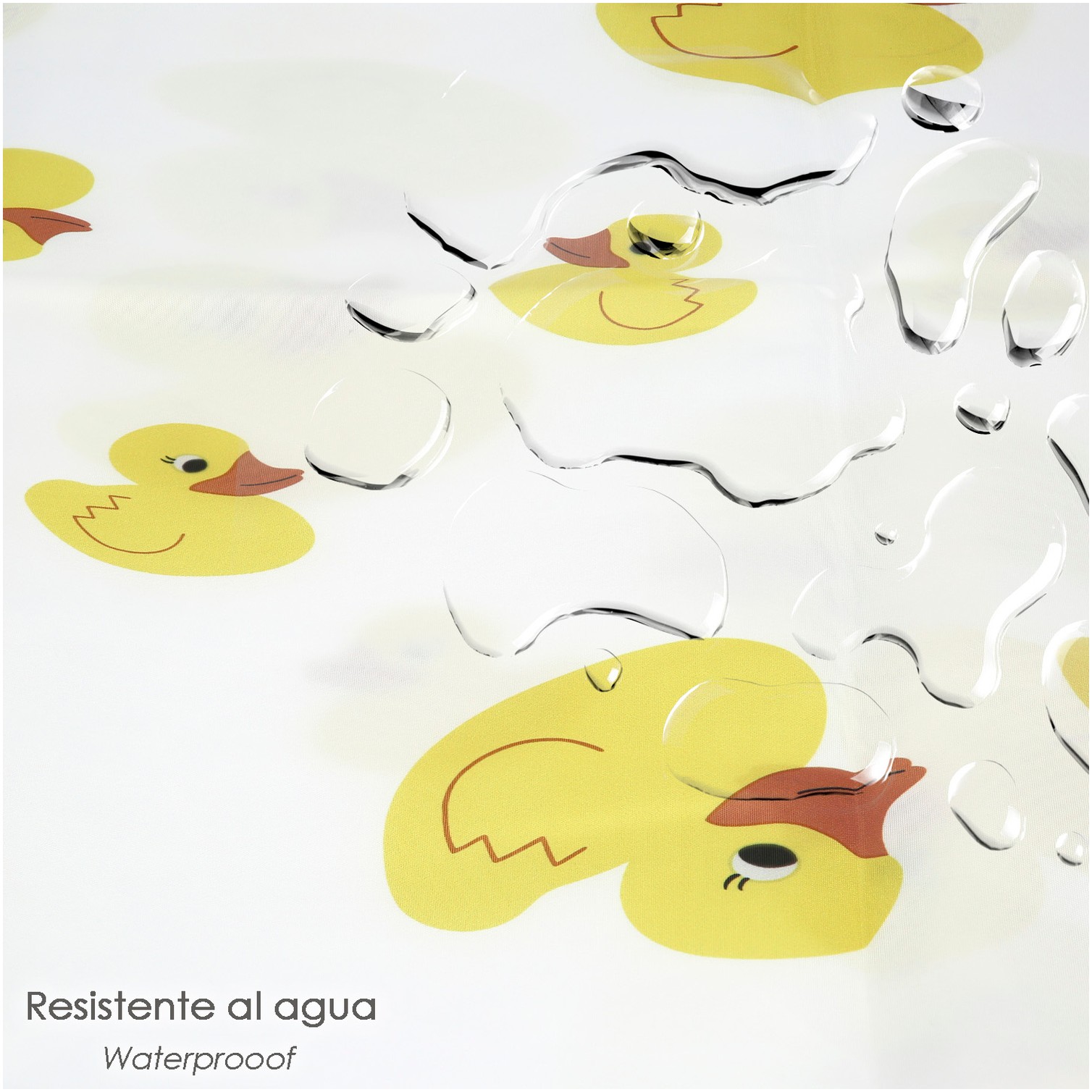 Cortina Ducha Patitos 180x200 cm. Impermeable