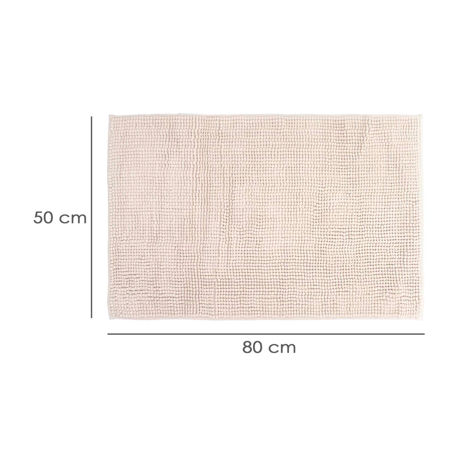 Alfombra Baño Poliéster Chenilla 50x80 cm. Marrón.