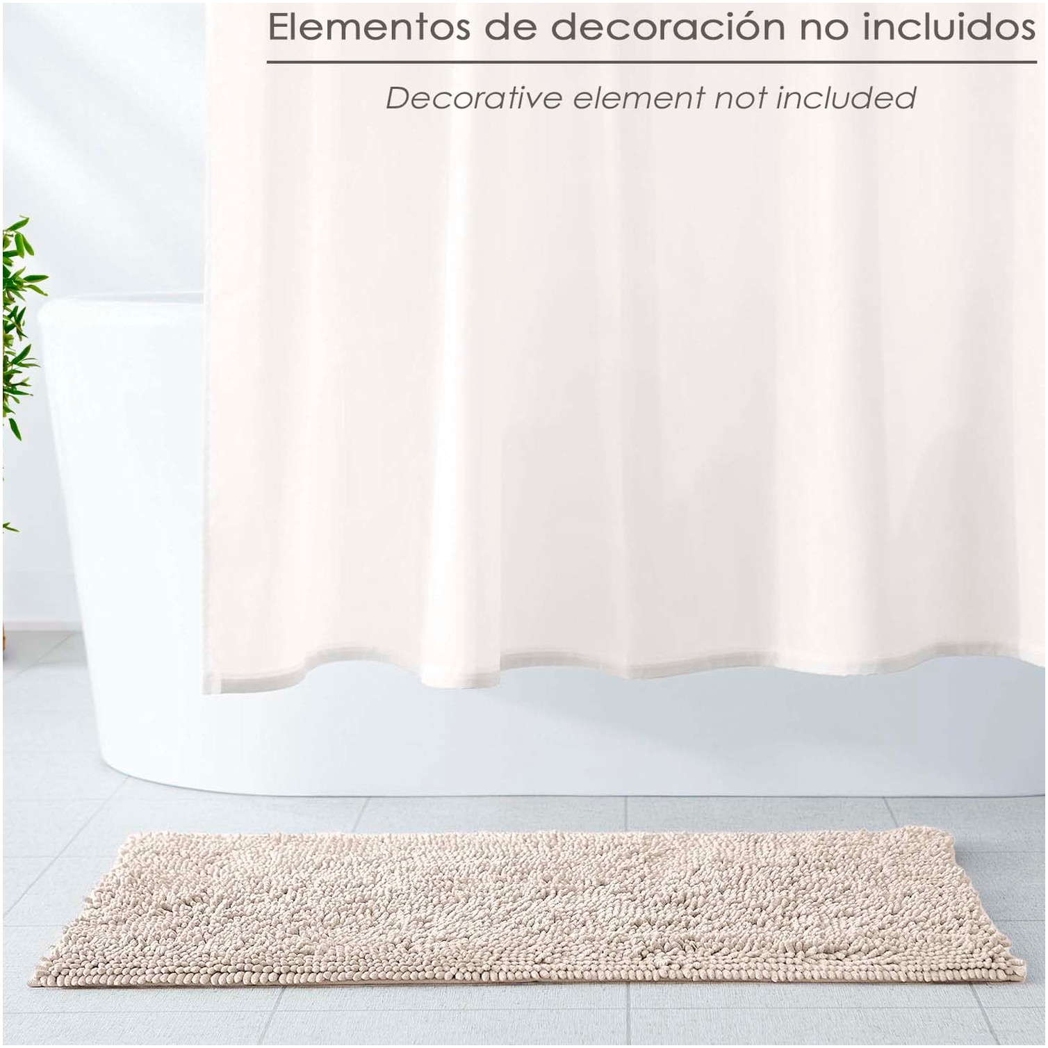 Alfombra Baño Poliéster Chenilla 50x80 cm. Marrón.