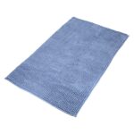 Alfombra Baño Poliéster Chenilla 50x80 cm. Azul.