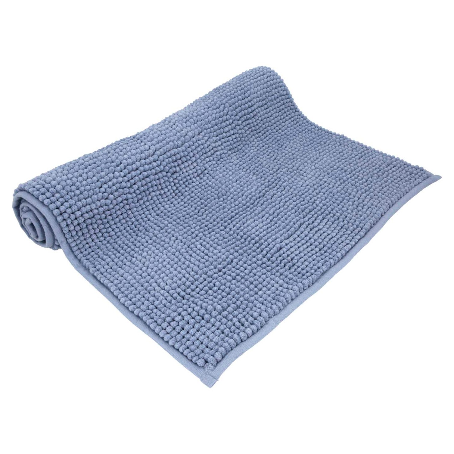 Alfombra Baño Poliéster Chenilla 50x80 cm. Azul.