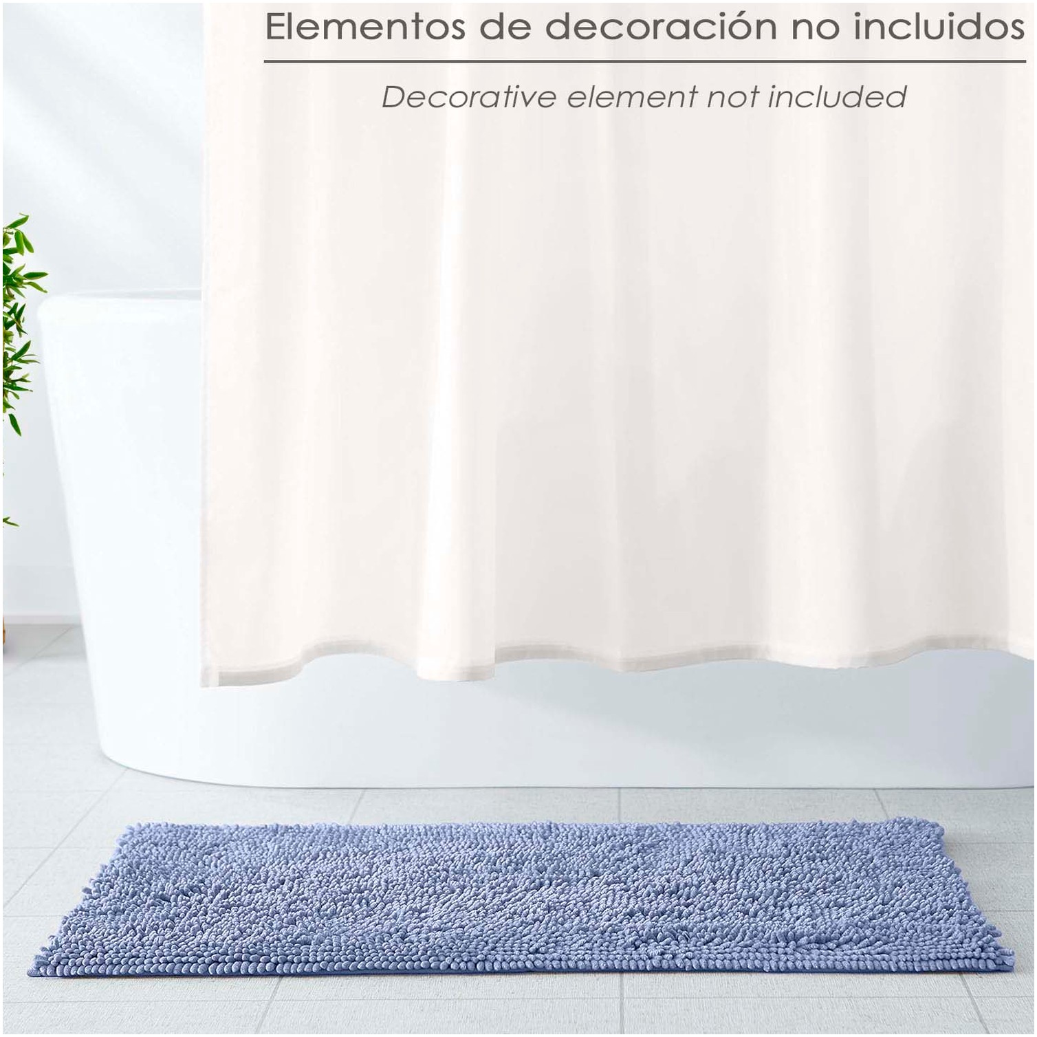 Alfombra Baño Poliéster Chenilla 50x80 cm. Azul.