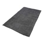 Alfombra Baño Poliéster Chenilla 50x80 cm. Gris.