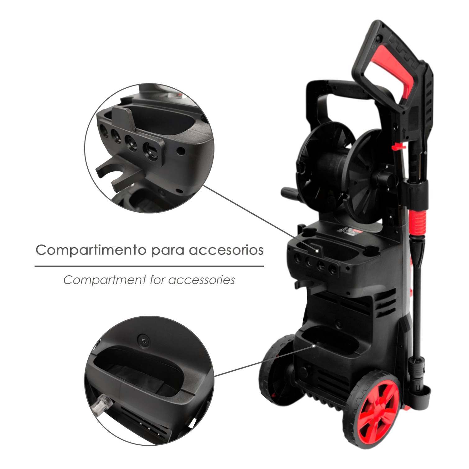 Hidrolimpiadora Alta Presión 180 Bares 2.400 Watt. Con Accesorios 390 Litros / Hora. Limpiadora de Agua Con Deposito Detergente