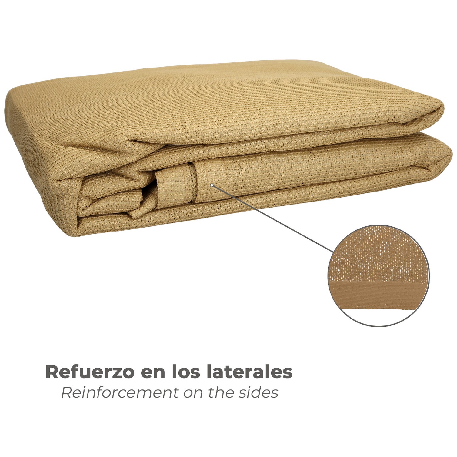 Toldo Vela Sombra Jardin Triangular Beige 5,0 x 5,0 metros.