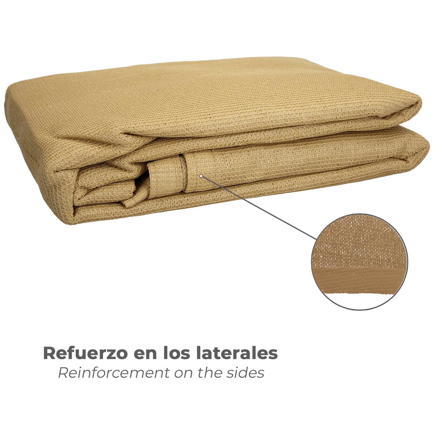 Toldo Vela Sombra Jardin Cuadrada 3,6x3,6 metros Beige