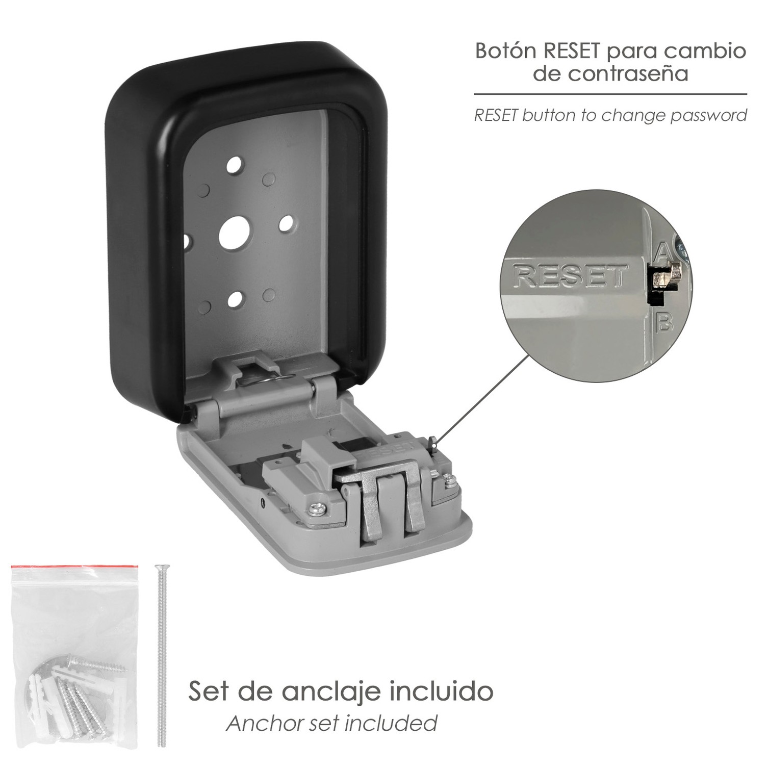 Caja Seguridad Llaves 125x95x40 mm.4 Digitos. Caja Llaves, Caja Llaves Calle, Caja De Llaves Pared, Caja Llaves Codigo