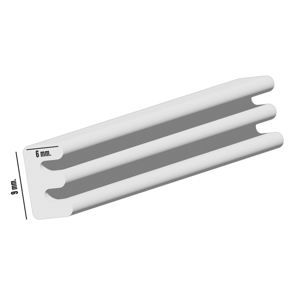 Burlete Elástico "E" 6 m. x 9 mm. Blanco