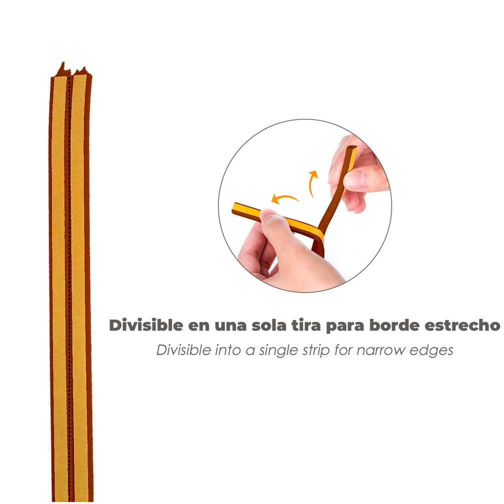 Burlete Elástico "E" 6 m. x 9 mm. Marrón