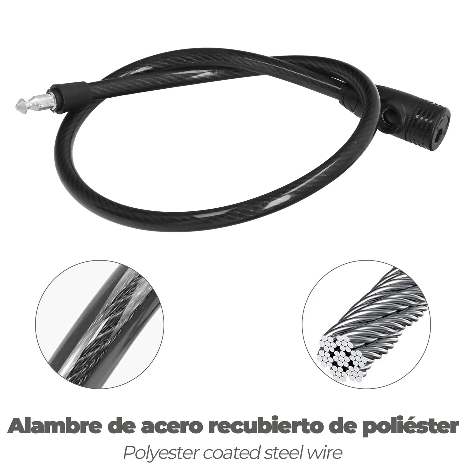 Cable Bicicleta Con Llave 12 mm. x 80 cm.
