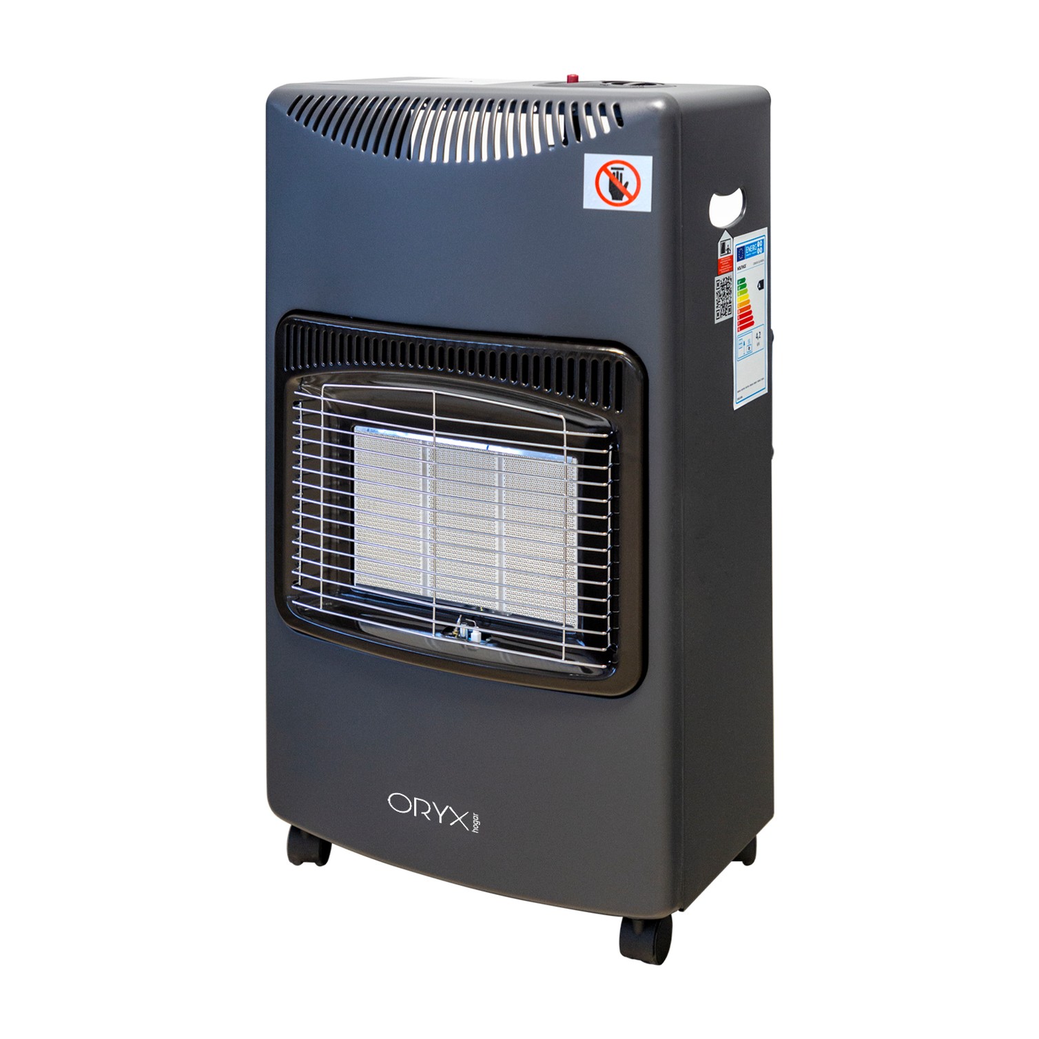 Estufa Gas Infrarroja Ceramica 4,5 Kw. 3 Potencias, Triple Sistema de Seguridad, Con Ruedas, Encendido Piezo-Electrico