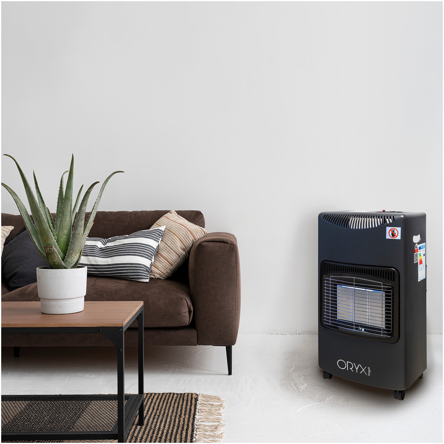 Estufa Gas Infrarroja Ceramica 4,5 Kw. 3 Potencias, Triple Sistema de Seguridad, Con Ruedas, Encendido Piezo-Electrico