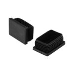Contera Plástico Rectangular Interior. Color Negro 60x40 mm Bolsa 100 Unidades.