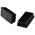 Contera Plástico Rectangular Interior. Color Negro 100x50 mm Bolsa 25 Unidades.
