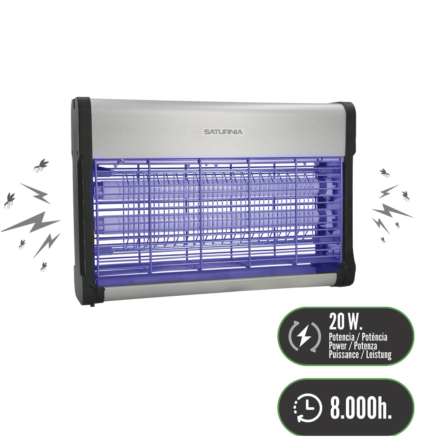 Exterminador De Insectos 20 W.