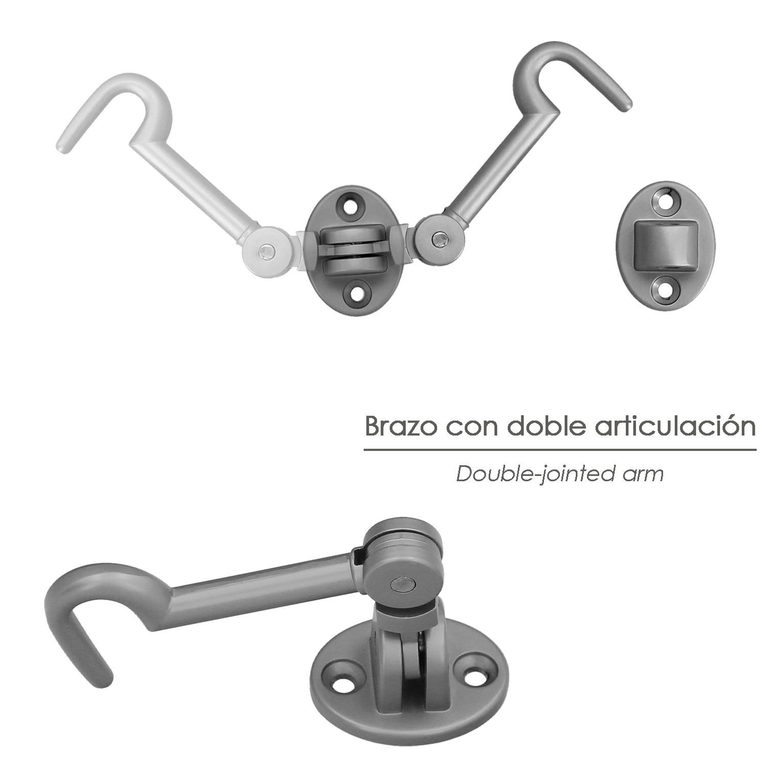 Aldabillas Multiusos Reforzada Con Tornillos 100 Mm Latón Niquelado Mate