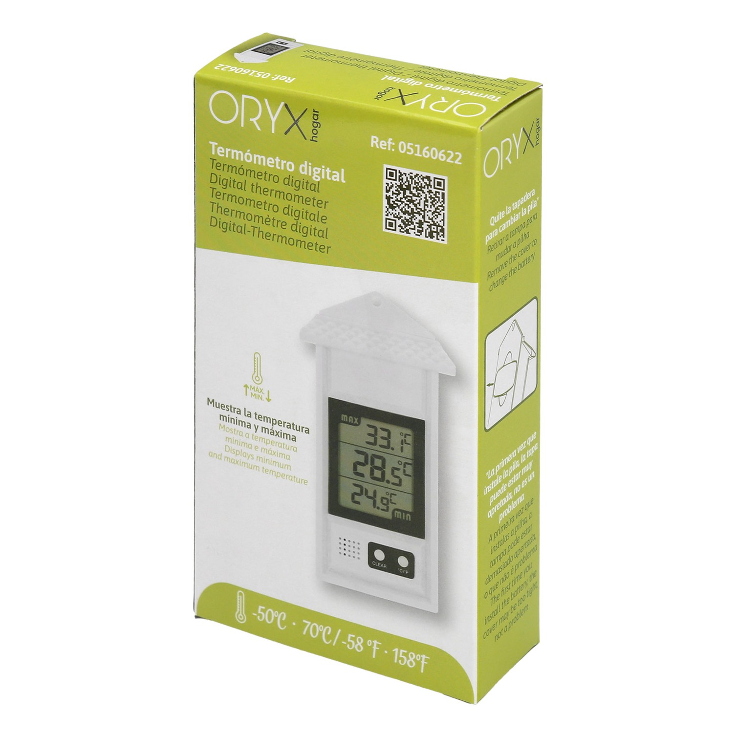 Termometro Digital Interiores / Exteriores Con Indicador De Temperatura Maxima y Minima
