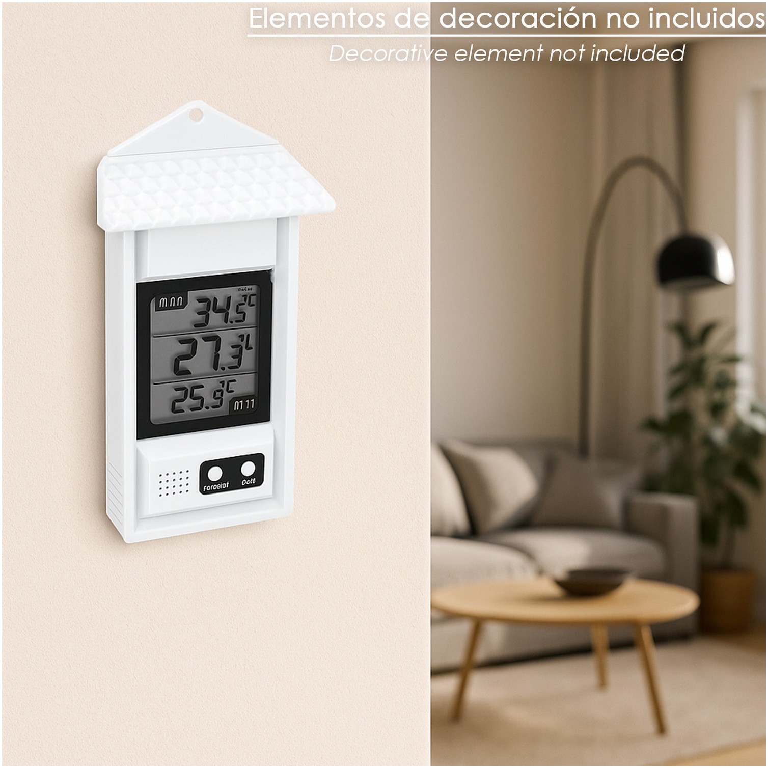 Termometro Digital Interiores / Exteriores Con Indicador De Temperatura Maxima y Minima