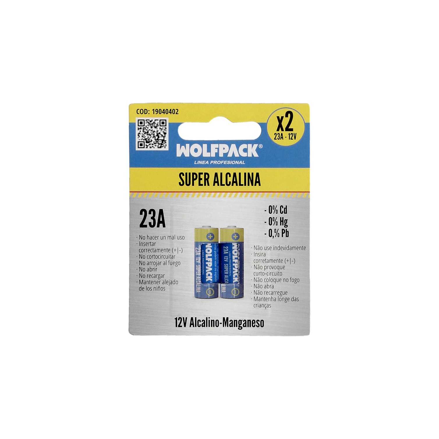 Pila Alcalina 12V - E23A (Blister 2 Piezas)