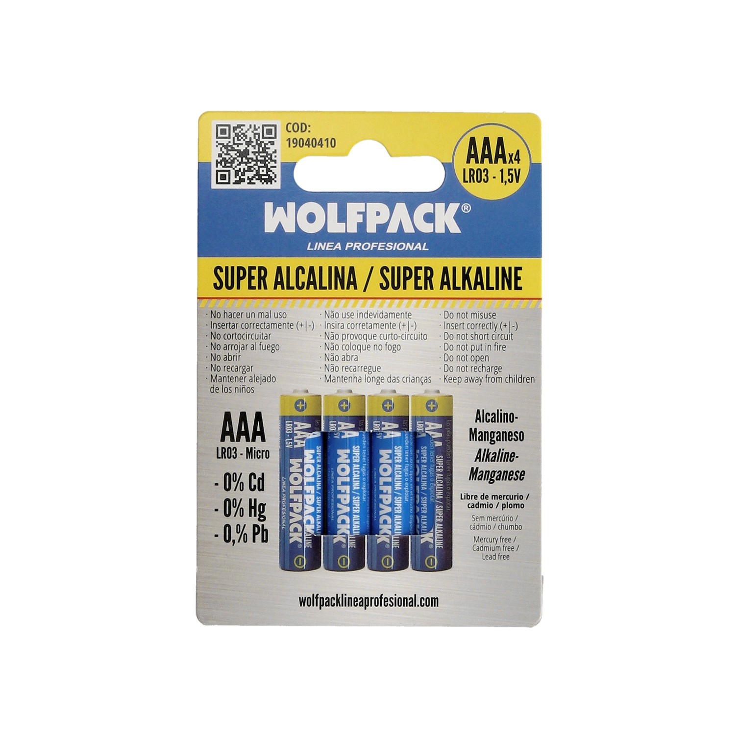 Pila Alcalina AAA LR-3 Blister 4 Piezas