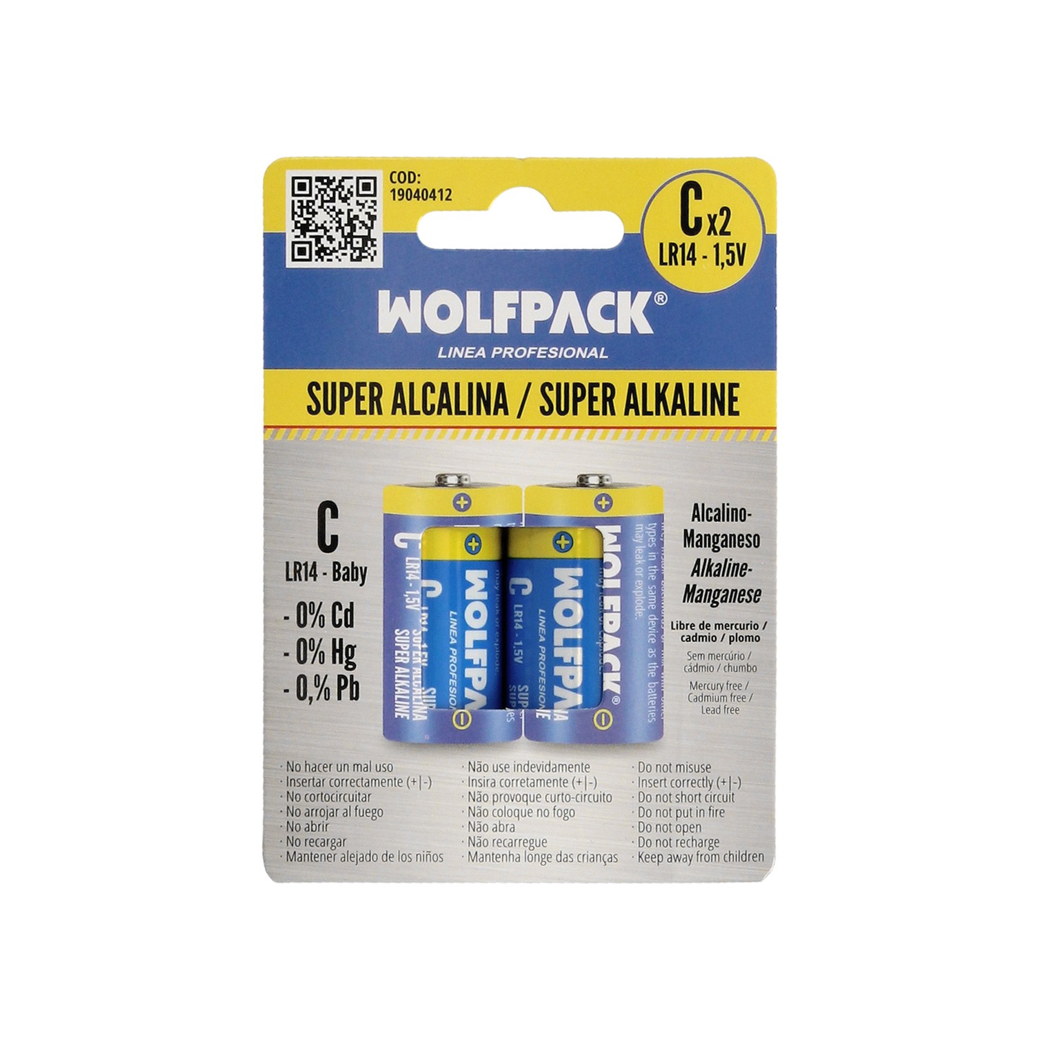 Pila Alcalina C - LR14 (Blister 2 Piezas)