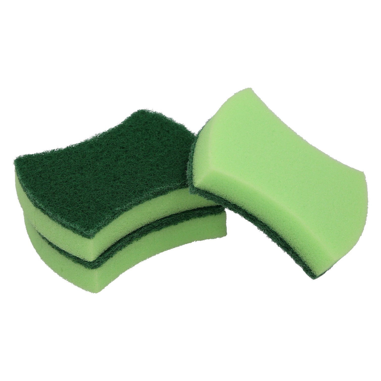 Estropajo Verde Con Esponja. Pack 3 Unidades.