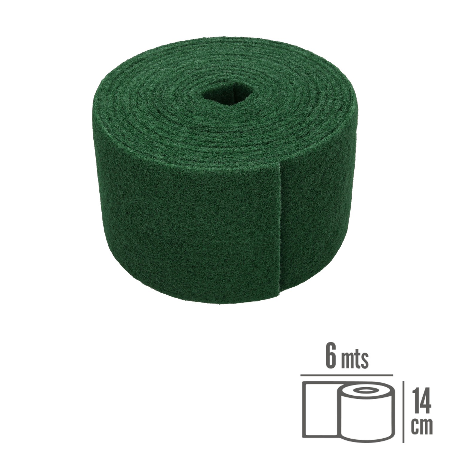 Estropajo Fibra Verde Profesional. Rollo De 14 Cm x 6 Mt.