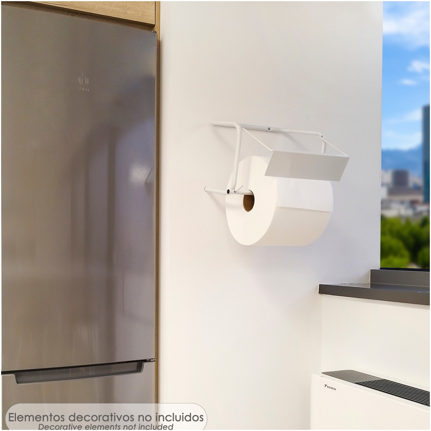 Soporte / Dispensador Rollo Papel Industrial Para Pared