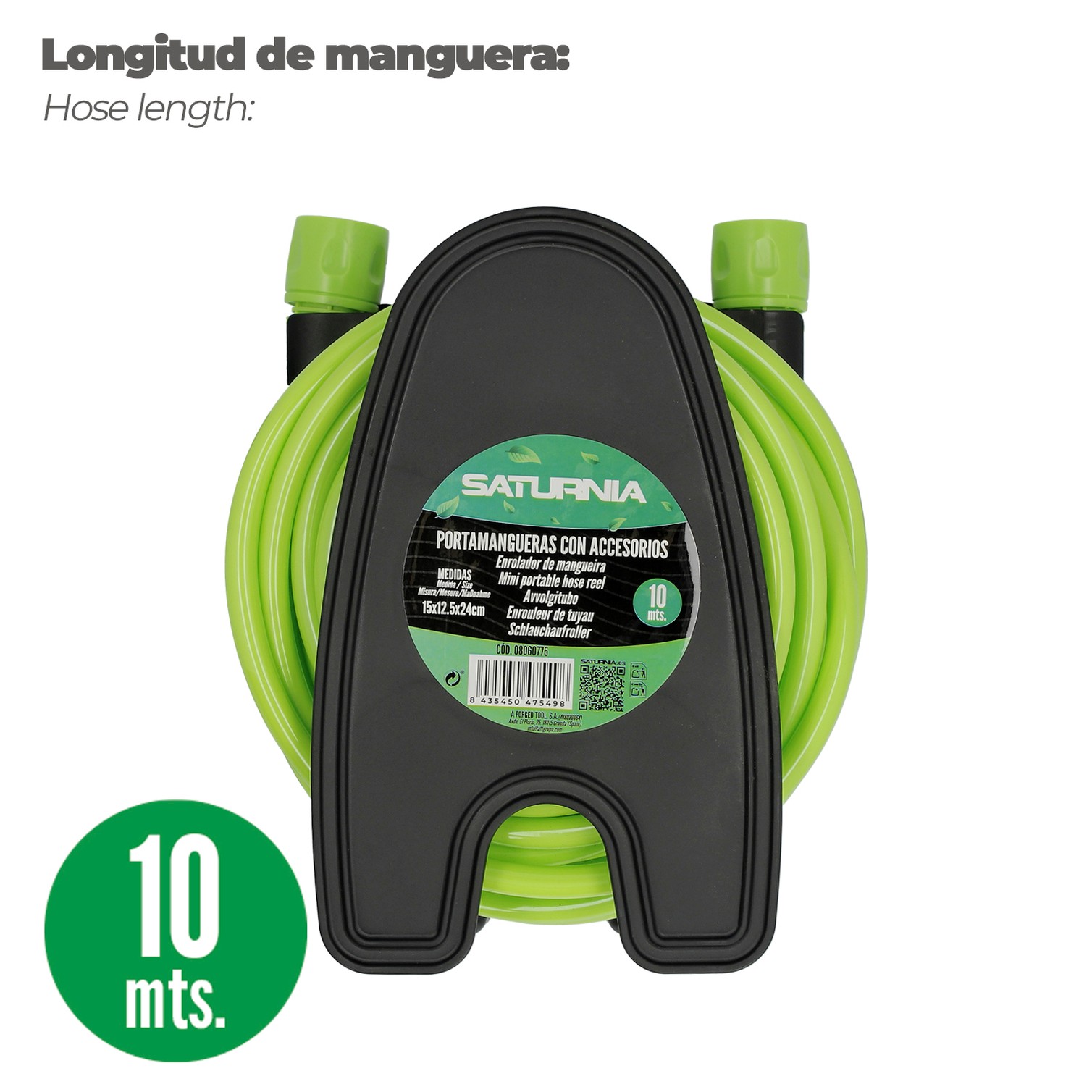 Portamangueras Pared 10 Metros Con Pistola