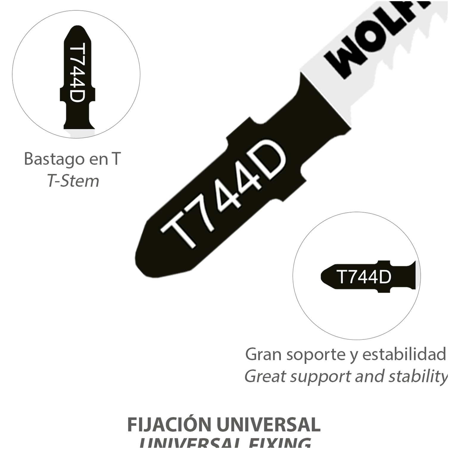 Hoja Larga Sierra Calar Para Madera Corte Grueso 5 Piezas. Hoja Cromo Vanadio 58. Vastago T Universal.
