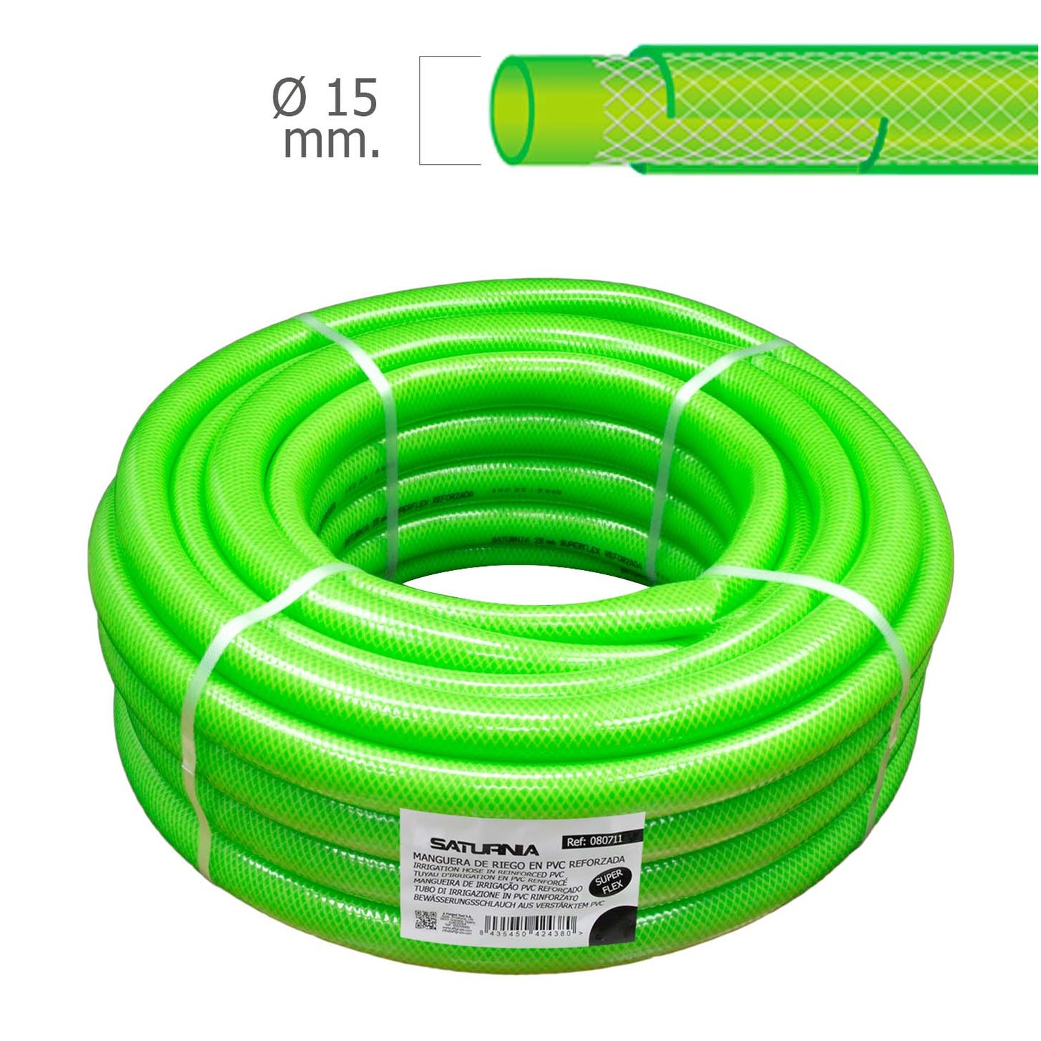 Manguera Latflex Reforzado Ø 15 mm. - 5/8" Rollo 50 Metros Manguera Jardin, Manguera Riego, Manguera Reforzada,