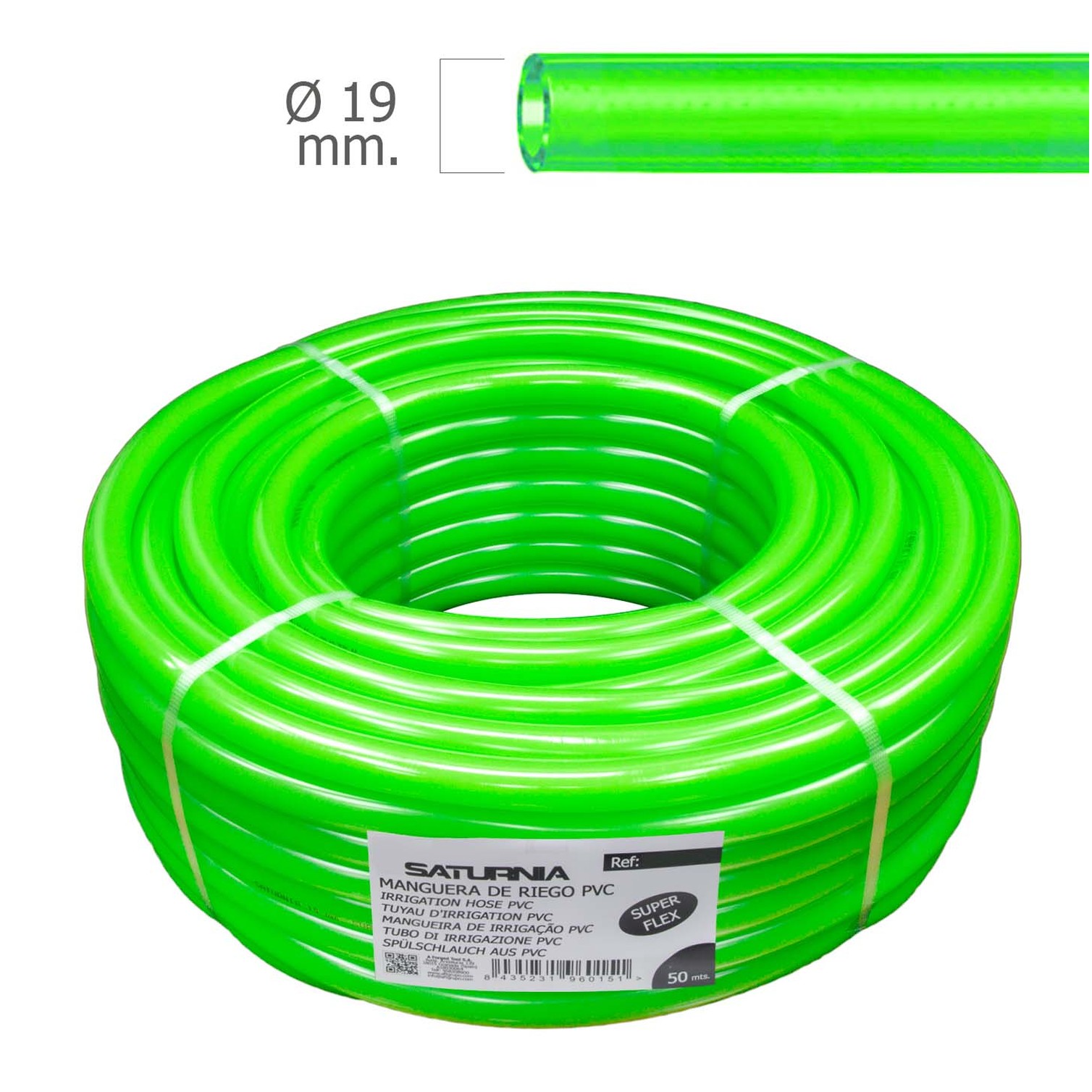 Manguera Latflex Ø 19 mm. - 3/4" Rollo 50 Metros. Manguera Jardin, Manguera Riego, Manguera Reforzada,