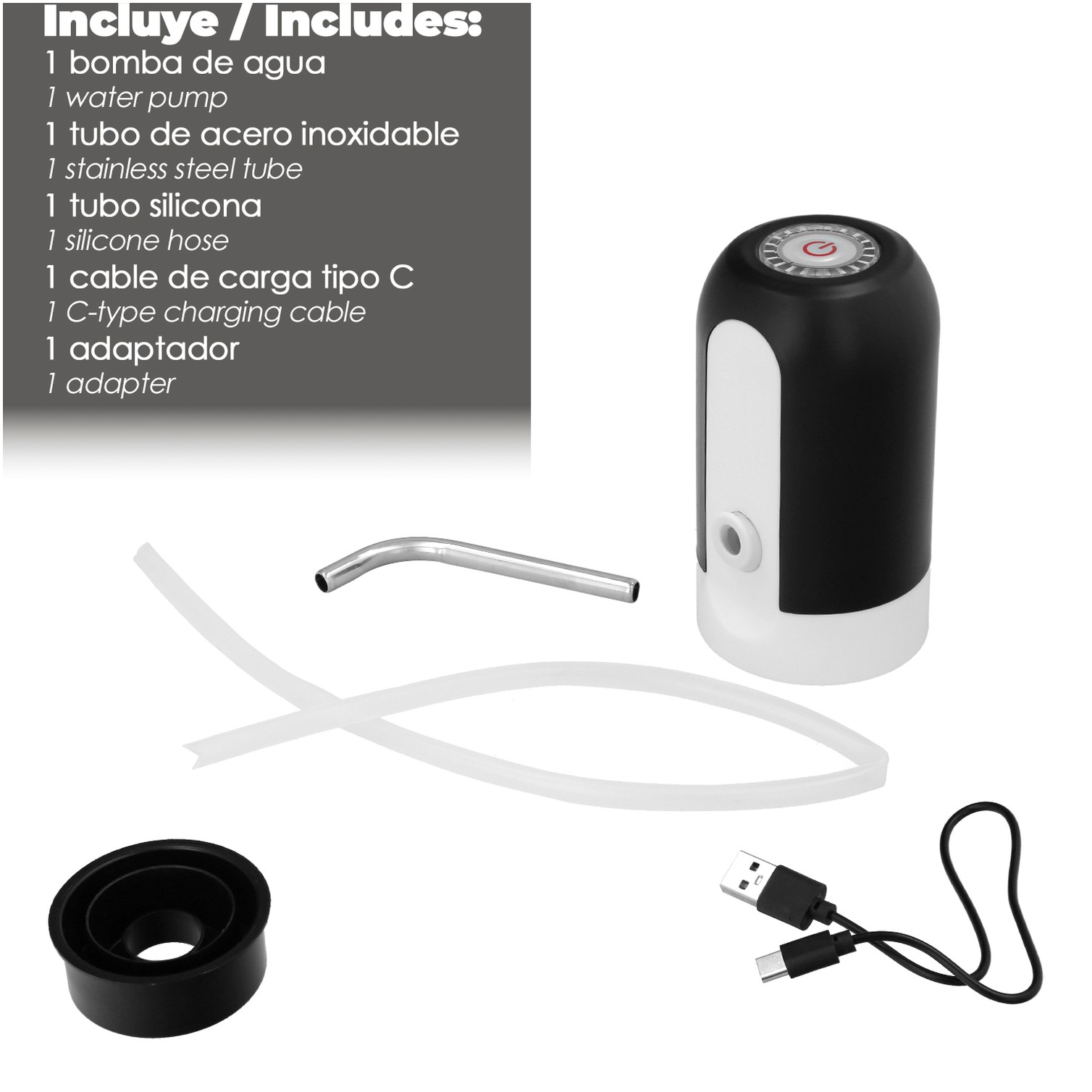 Dispensador De Agua Automático Para Garrafas y Botellas Con Cargador USB Tipo C