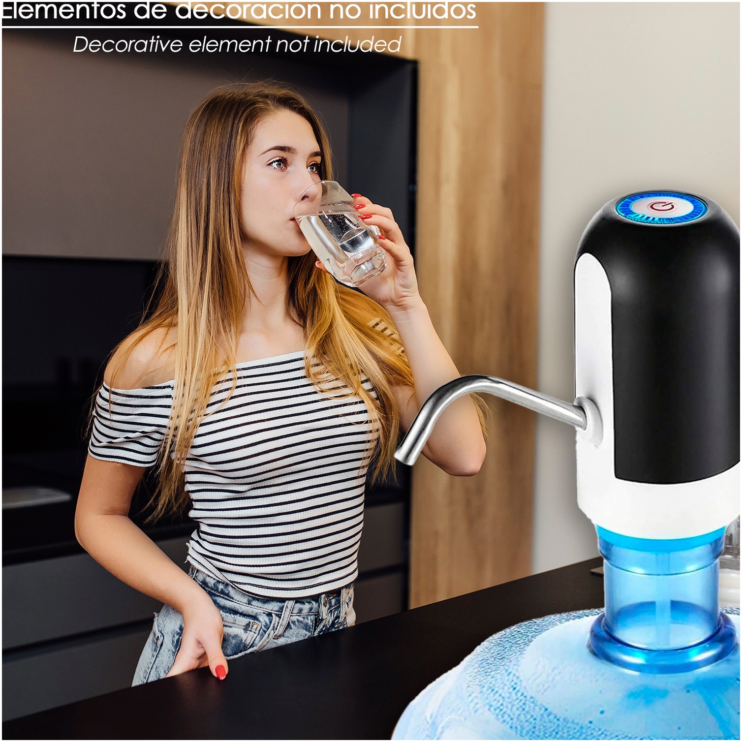 Dispensador De Agua Automático Para Garrafas y Botellas Con Cargador USB Tipo C