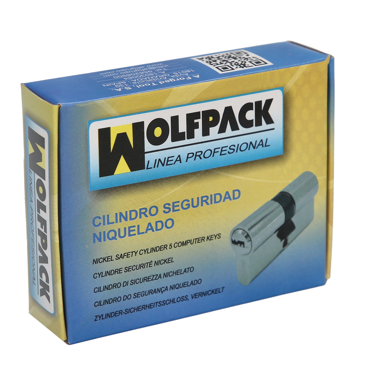 Cilindro Seguridad 30x30 mm/13,5 Leva Corta Corta Niquelado Con 5 llaves