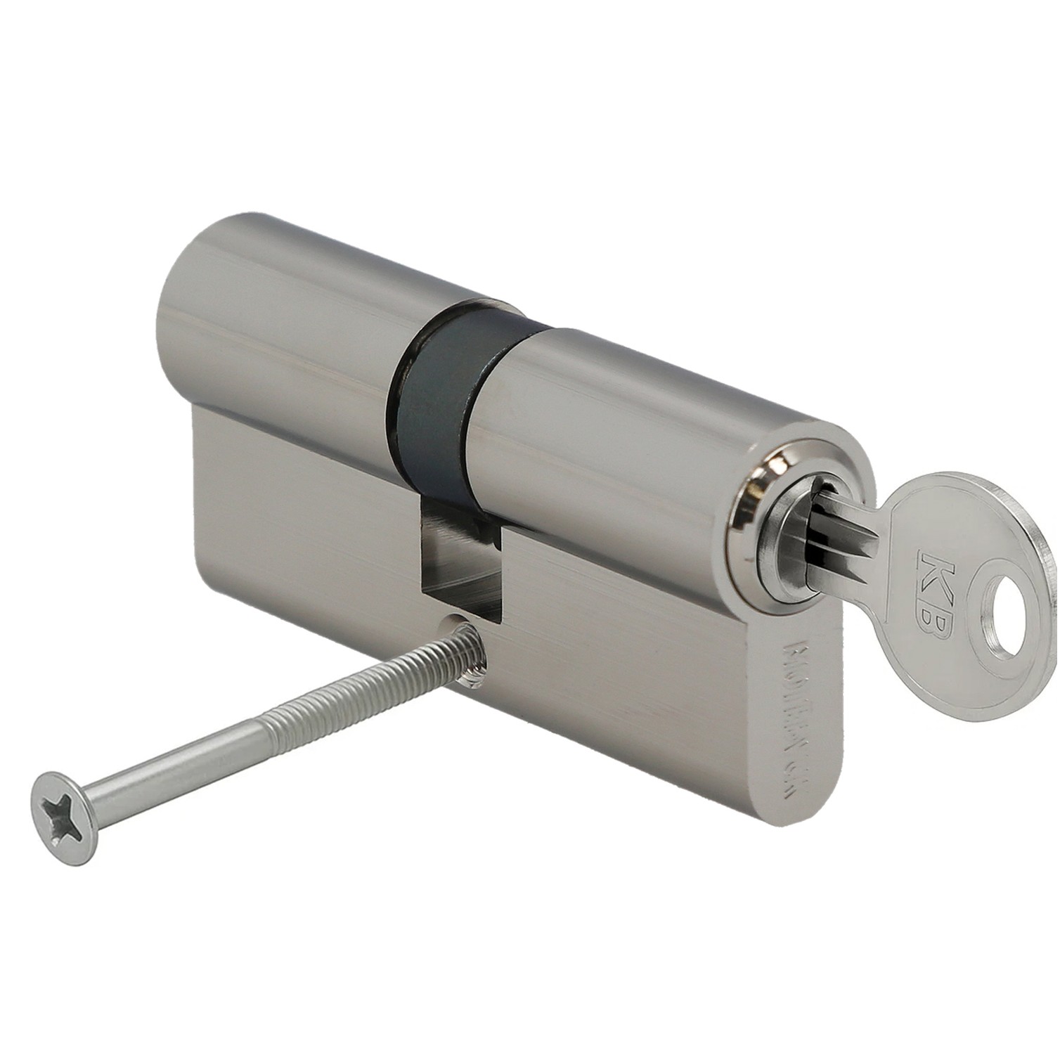 Cilindro Seguridad 35x35 mm/13,5 Leva Corta Niquelado Con 5 llaves