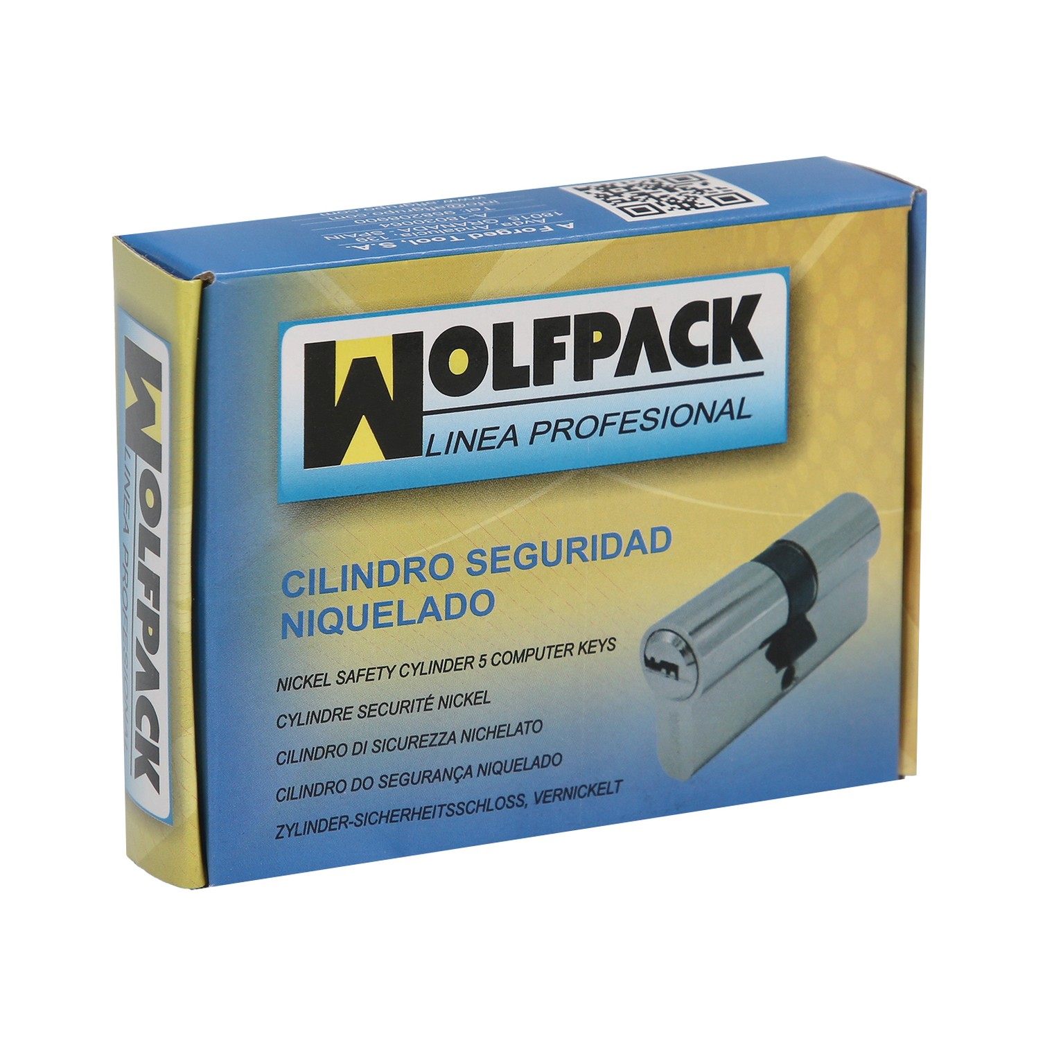 Cilindro Seguridad 35x35 mm/13,5 Leva Corta Niquelado Con 5 llaves