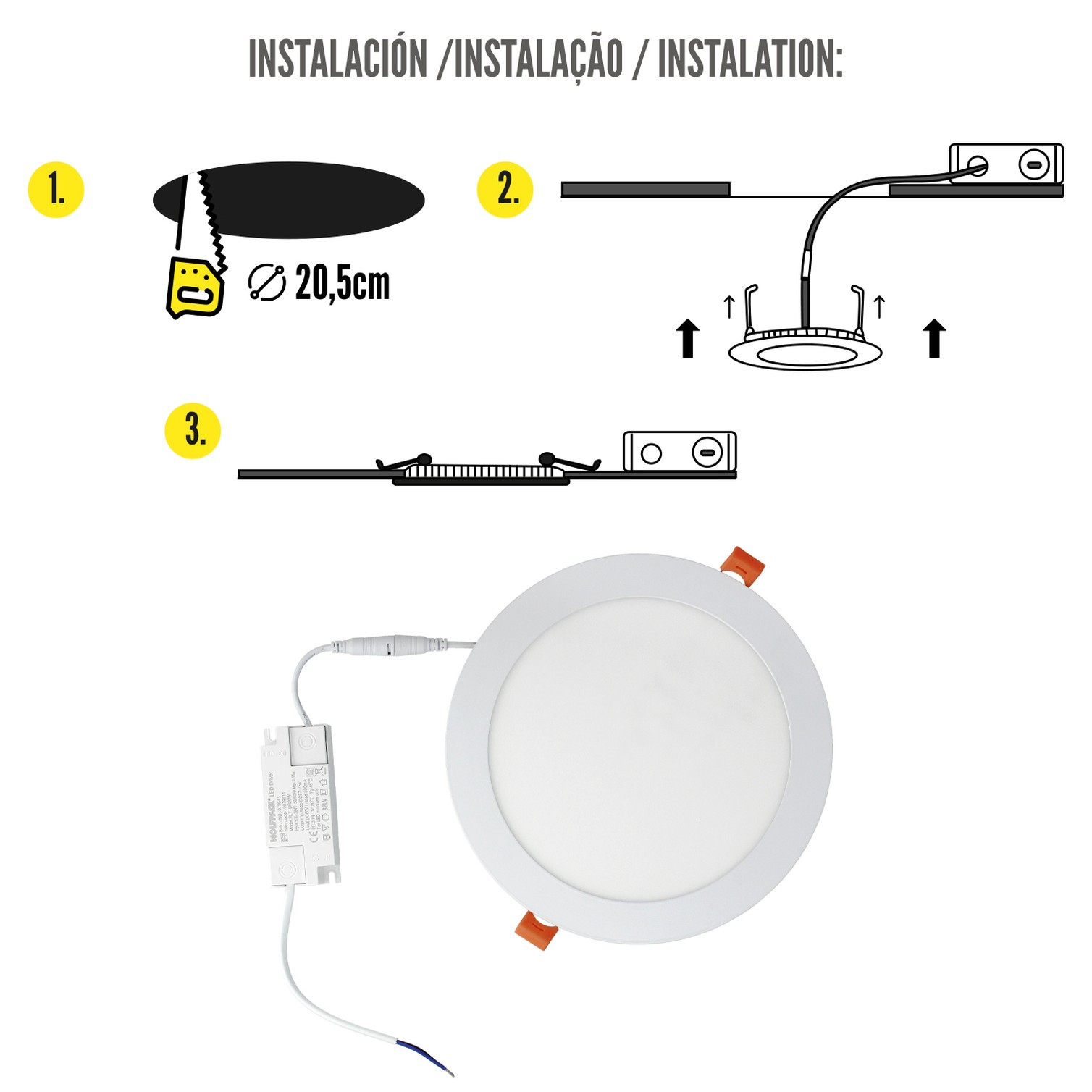 Downlight Led Empotrar 20 Watt 1800 Lumenes 4500K