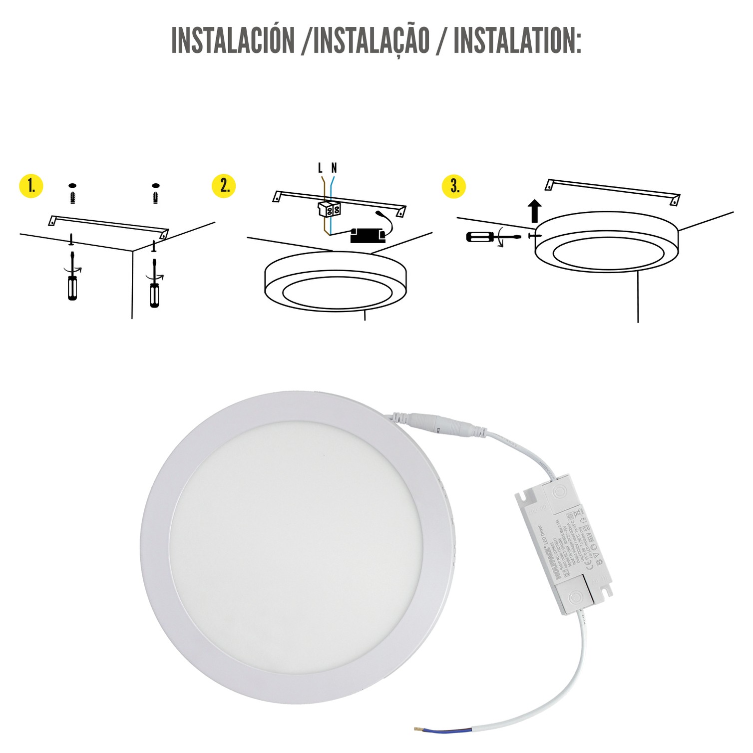 Downlight Superficie Led 20 Watt 1800 Lumenes 3000K