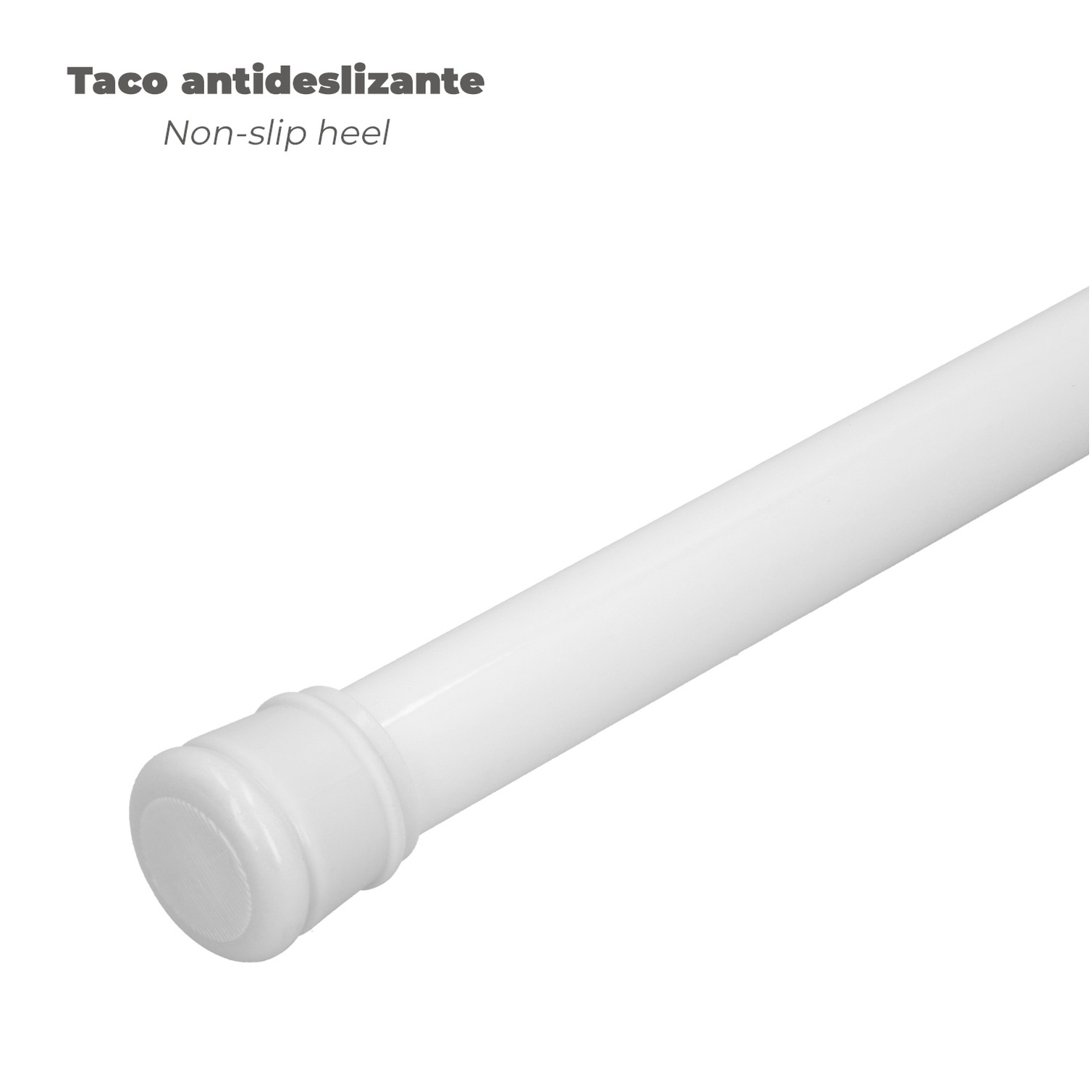 Barra Para Cortina Ducha Extensible Aluminio Blanco 70 a 125 cm.