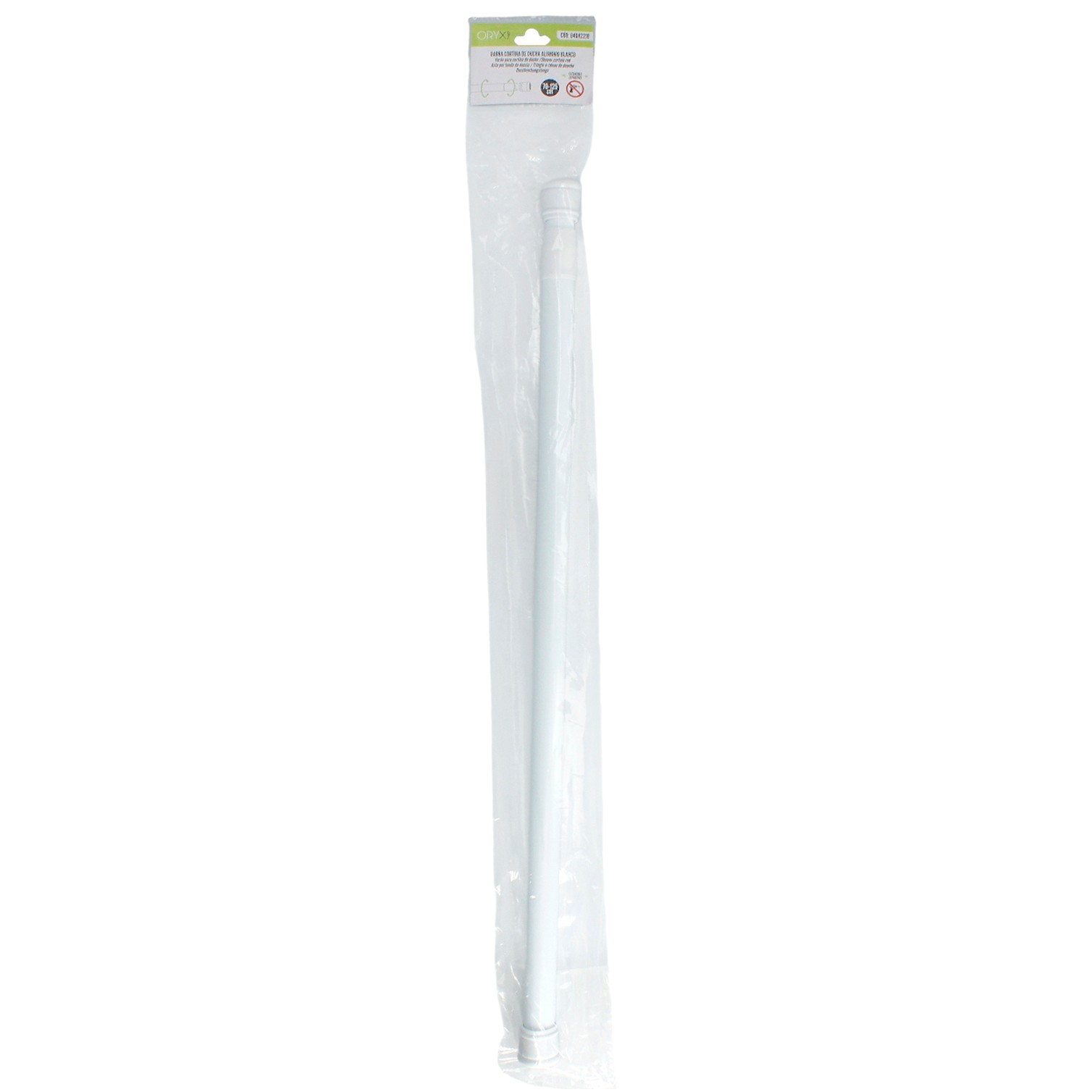 Barra Para Cortina Ducha Extensible Aluminio Blanco 70 a 125 cm.
