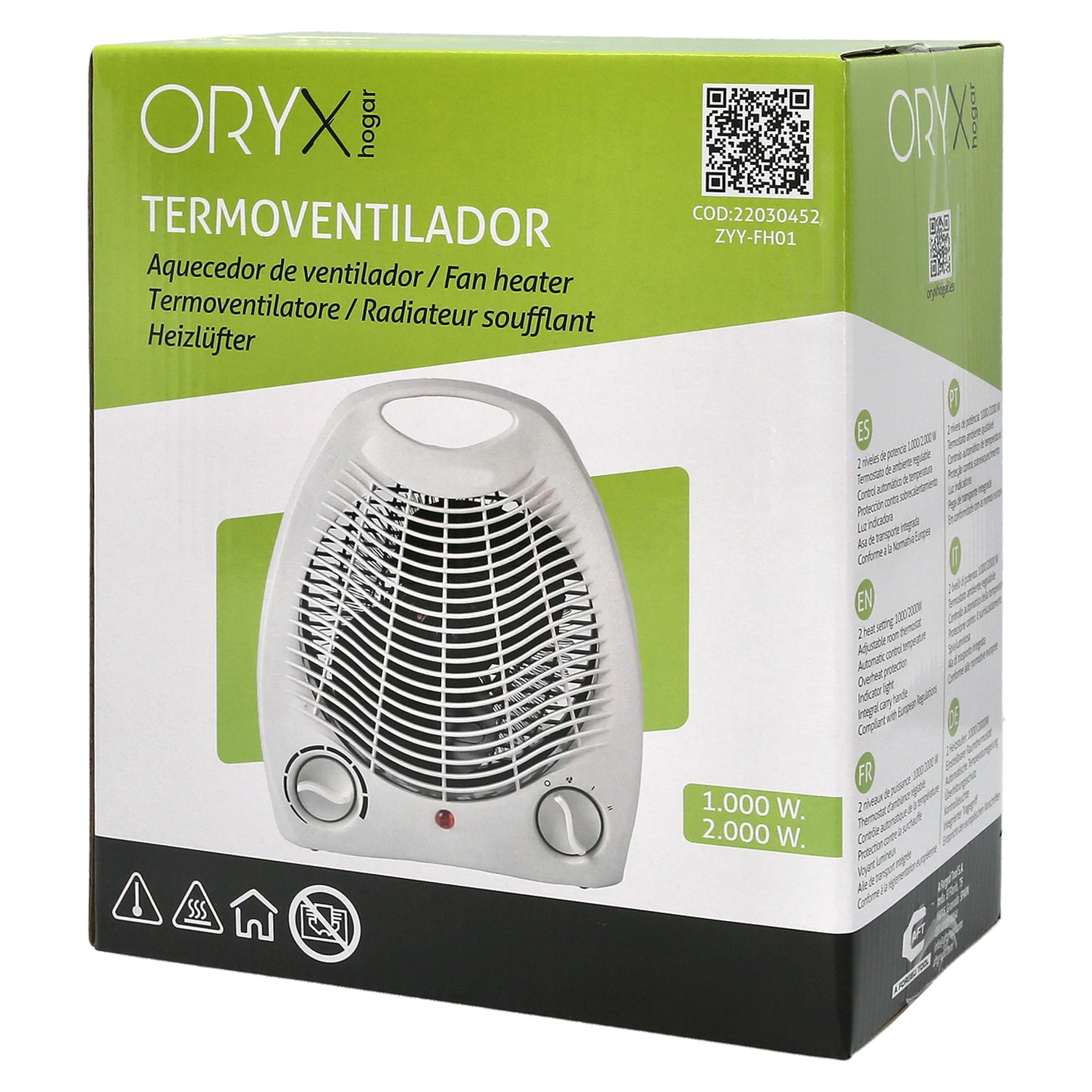 Termoventilador Ovalado 1000 / 2000w