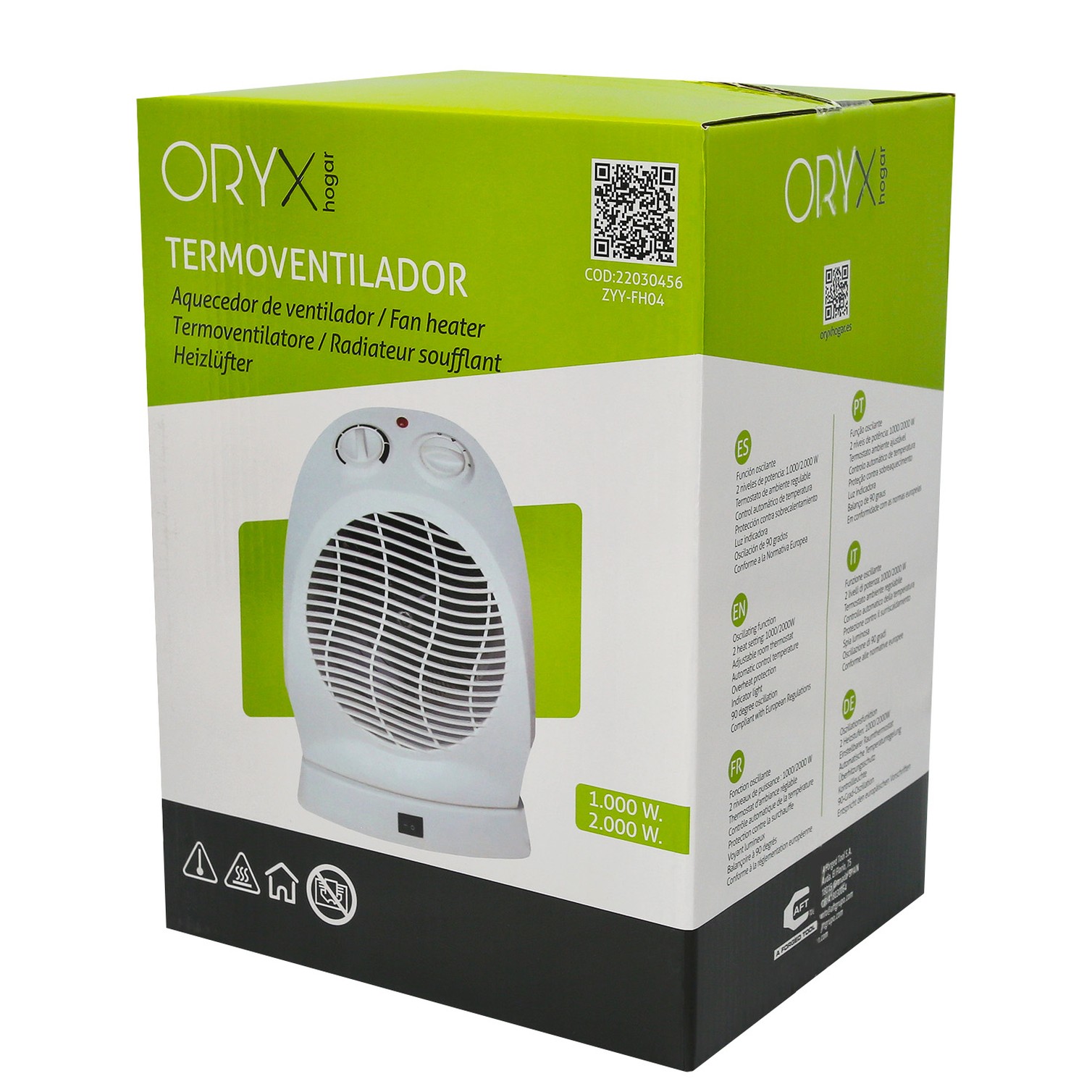 Termoventilador Oscilante 1000 / 2000w