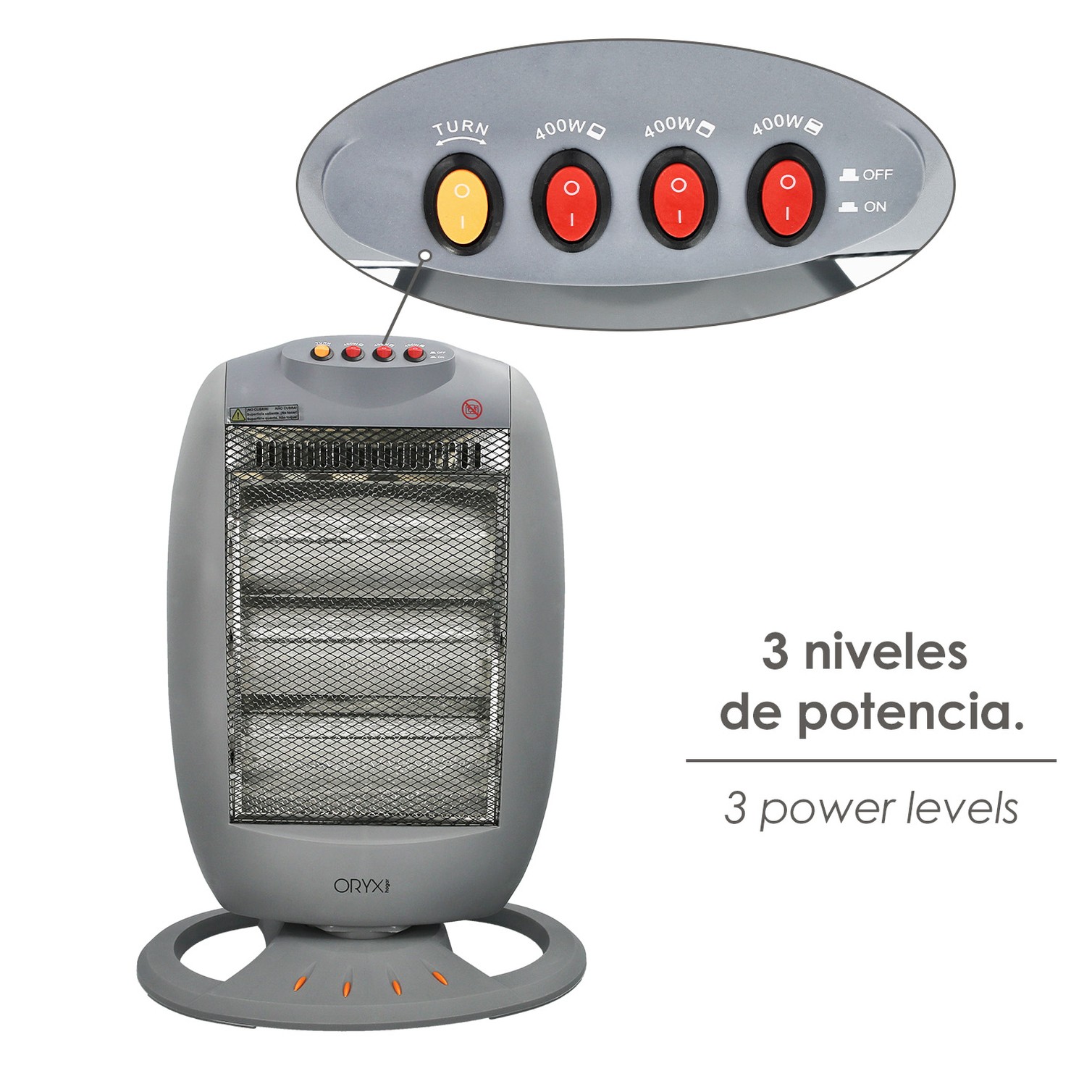 Estufa Halogena Oscilante 400 / 800 / 1200 W