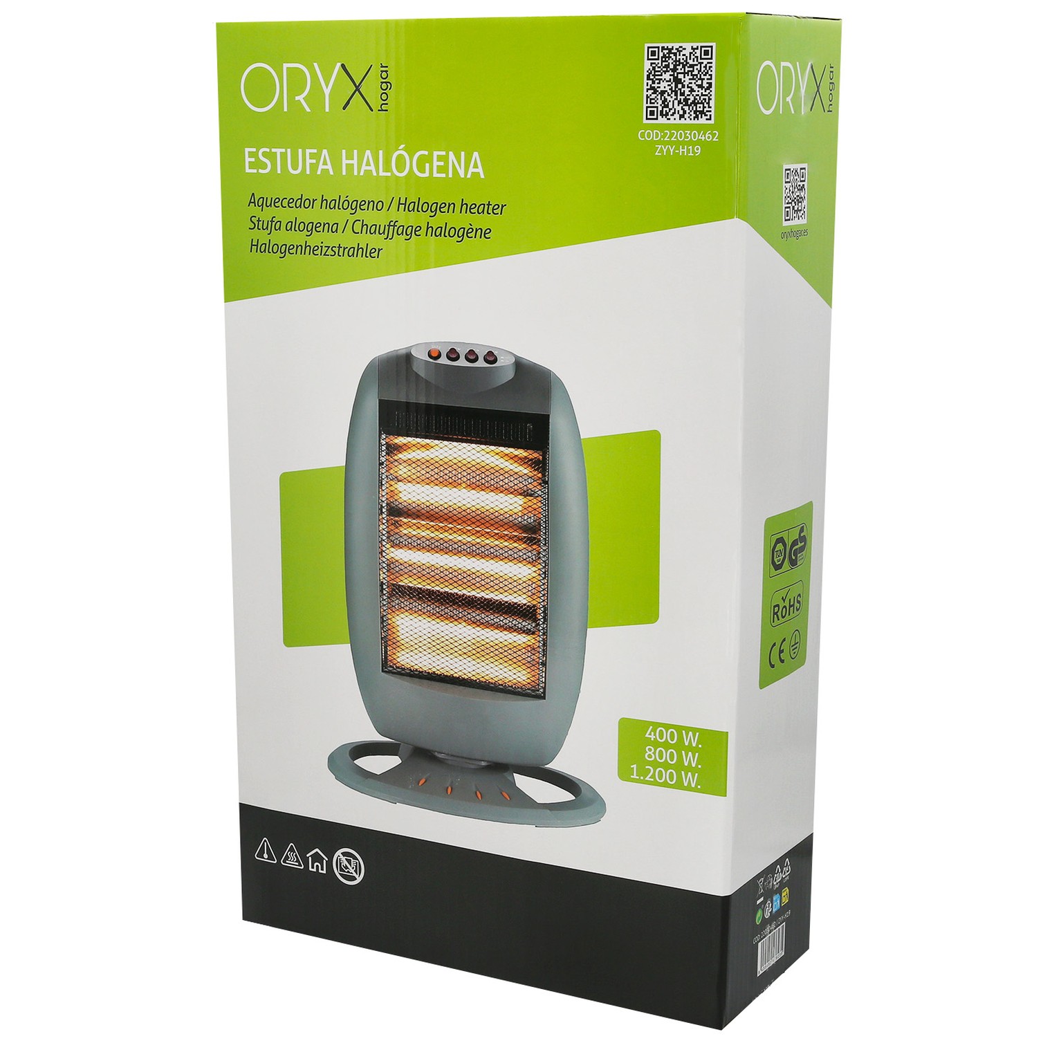 Estufa Halogena Oscilante 400 / 800 / 1200 W